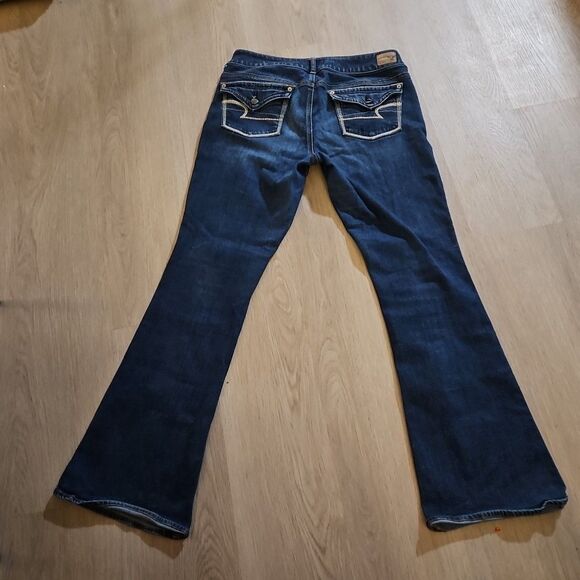 American Eagle Jeans Womens 10 Blue Artist Flare Dark Wash - Picture 8 of 12